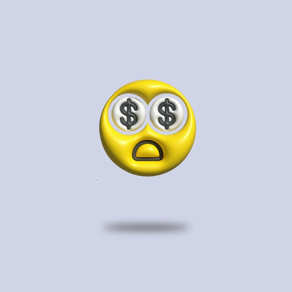 a yellow smiley face with two eyes and a dollar sign on it - make money online